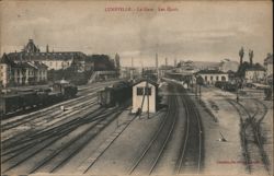 Lunéville Gare Les Quais Train Station Railway Tracks Postcard