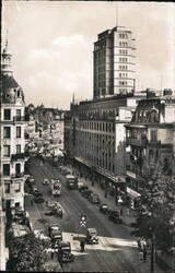 Rue des Terreaux and Tour Métropole Bel-Air, Lausanne Postcard