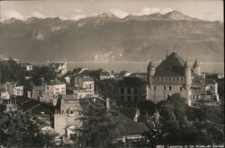 Lausanne Cityscape with Savoy Alps View Postcard