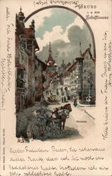 Oberstadt Horse-Drawn Carriage in Schaffhausen, Switzerland Postcard