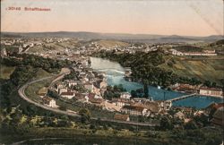 Schaffhausen, Switzerland: Panoramic View with Rhine Falls Postcard Postcard Postcard