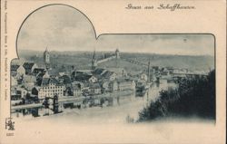 Schaffhausen Cityscape with Munot Fortress and Rhine River Switzerland Postcard Postcard Postcard