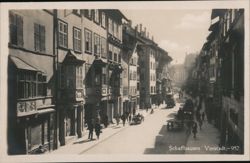 Schaffhausen Vorstadt Street Scene Postcard