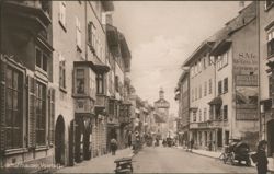 Vorstadt Street Scene in Schaffhausen, Switzerland Postcard