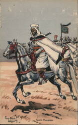 Spahis Marocains, Moroccan Cavalry Soldiers Postcard