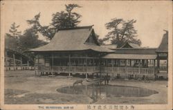 Miyajima Shrine with Deer, Japan Postcard