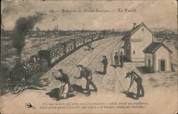 Saint-Saulge Train Station Mishap Postcard