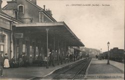 Chateau-du-Loir Train Station Platform Postcard