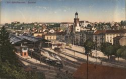 Schaffhausen Bahnhof Train Station Switzerland Postcard