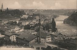 Schaffhausen Rhine Falls and Town Overview Postcard