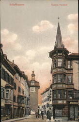 Schaffhausen Äussere Vorstadt: Historic Street View with Tower Postcard