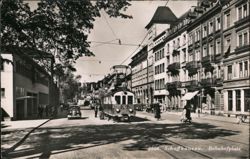 Bahnhofplatz, Schaffhausen, Switzerland Street Scene with Tram Postcard