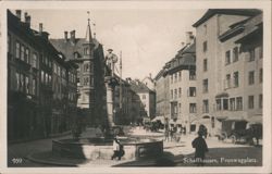 Fronwagplatz Fountain and Statue, Schaffhausen, Switzerland Postcard