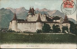 Aigle Castle, Switzerland: Serene View with Vineyard Postcard Postcard Postcard