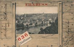 Schaffhausen City View with River and Buildings Postcard