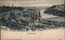 Schaffhausen, Switzerland Panoramic City View with River and Bridge Postcard Postcard Postcard