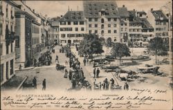 Herrenacker Market Square in Schaffhausen, Switzerland Postcard