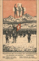 Swiss Border Guard Oath of Loyalty, 1914 Postcard