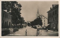 Le Sentier Village Street Scene with Church Postcard