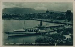 Paddle Steamer "La Suisse" at the Mont-Blanc Pier, Geneva Postcard