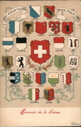 Swiss Cantonal Coat of Arms Collection Postcard