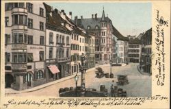 Fronwagplatz, Schaffhausen, Switzerland - Fountain and Town Square Postcard