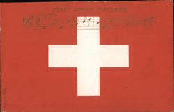 Swiss Folk Song with Swiss Flag Postcard