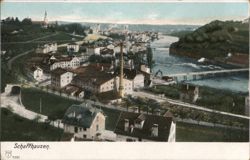 Schaffhausen, Switzerland Panoramic View with River and Bridge Postcard