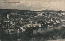 Schaffhausen with the Munot Fortress and Rhine River Switzerland Postcard Postcard Postcard