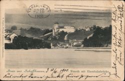 Munot Fortress and Rhine River Bridge, Schaffhausen, Switzerland Postcard