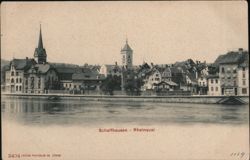 Schaffhausen Rhine River Embankment, Switzerland Postcard