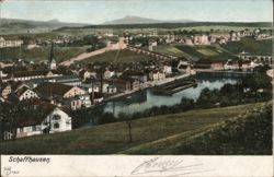 Schaffhausen, Switzerland Panoramic View with River and Bridge Postcard Postcard Postcard