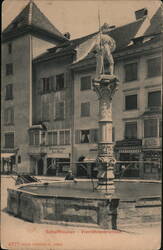 Schaffhausen Vierrohrenbrunnen Fountain Statue Postcard