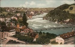 Schaffhausen Rhine River Panoramic View, Switzerland Postcard