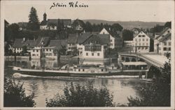 Stein am Rhein, Switzerland Riverboat Scene Postcard