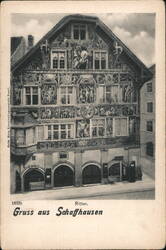 Haus zum Ritter, Decorated Facade, Schaffhausen, Switzerland Postcard Postcard Postcard