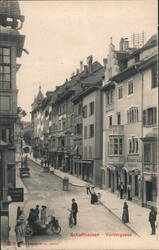 Schaffhausen Vordergasse Street Scene Switzerland Postcard Postcard Postcard