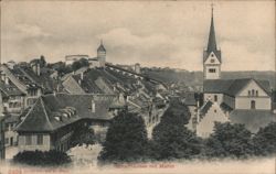 Schaffhausen with Munot Fortress and St. Johann Church Postcard