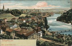 Schaffhausen, Switzerland: Panoramic City View with Bridges and River Postcard Postcard Postcard