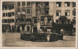 Schaffhausen Fountain with New Statue Postcard