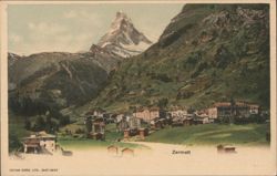 Zermatt with the Matterhorn in the Background Postcard