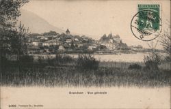 Grandson, Switzerland: General View of Town and Lake Postcard