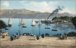 Le Port d'Ouchy and the Savoy Mountains Postcard