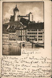 Munot Fortress and Rhine River, Schaffhausen, Switzerland Postcard