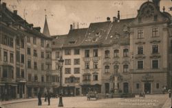 Fronwagplatz Fountain and Buildings, Schaffhausen, Switzerland Postcard