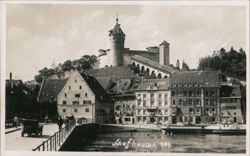 Munot Fortress and Rhine River Bridge in Schaffhausen, Switzerland Postcard