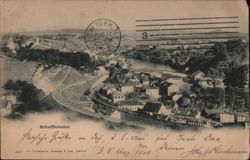 Schaffhausen, Switzerland: Panoramic View with River and Railway Postcard