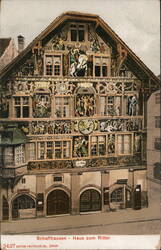 Haus zum Ritter, Schaffhausen, Switzerland - Colorful Facade Postcard