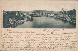 Schaffhausen Rhine River View, Feuerthalen Switzerland Postcard