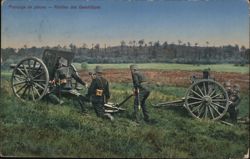 World War I:  French Artillery Crew Aiming a Cannon Postcard